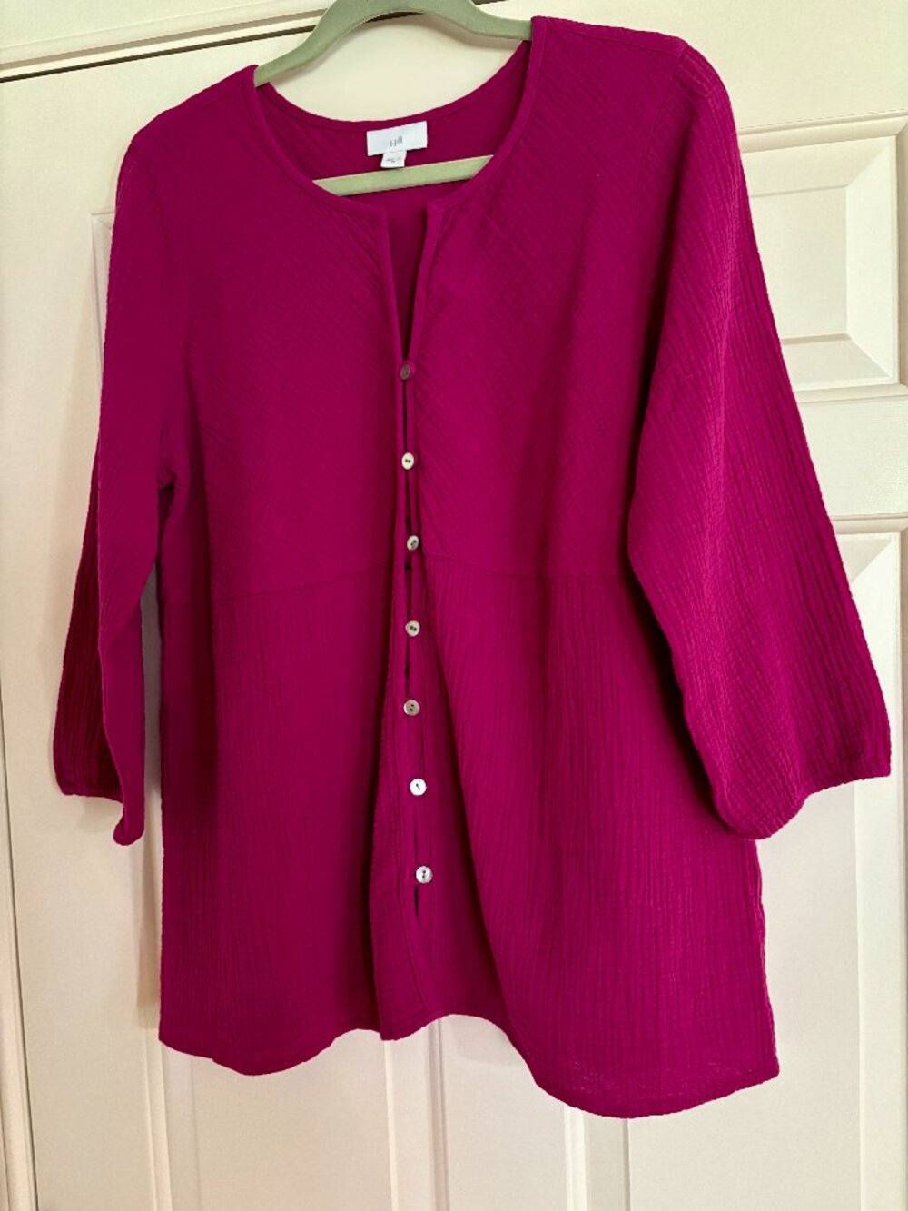 NWOT J. Jill Lingonberry Cotton Gauze Bias Cut Tunic  Sz M